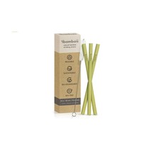 Drinking straws bamboo reusable 8&quot; BPA free biodegradable eco friendly 10 pack - $10.00