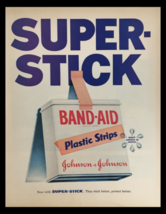 1956 Johnson &amp; Johnson Band-Aid Plastic Strips Vintage Print Ad - £11.10 GBP