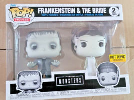 Funko Pop Movies Frankenstein &amp; The Bride 2 Pk Universal Monsters Hot Topic Excl - £43.95 GBP