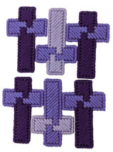 Shades of Purple Easter Cross Christmas Ornaments - £23.59 GBP