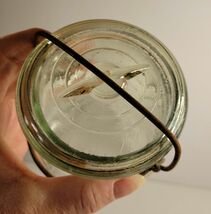Antique 1900-1923 Ball Ideal Pint Mason Jar Clear Glass No. 3 with Wire Bale image 3