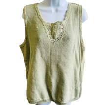 Plus Size 22W Maggie Lawrence Knit Tank Top Sage Green Cottagecore - $420.13 MXN