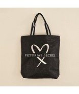 Victoria’s Secret Tote Bag Silver &amp; Black Glitter Metallic Shopper Bag - £22.39 GBP