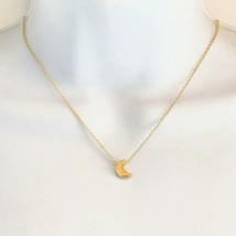 Moon Necklace Golden Cresent Pendant Chain Jewelry image 2