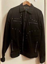 Hikari Men&#39;s Lightweight Black Cotton/Spandex Studded Jacket size L - £29.49 GBP