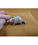 y-ARM-35 little red gray ARMADILLO SOAPSTONE gem PERU FIGURINE stone lov... - $163.26 MXN
