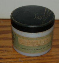 Vintage Milk Glass Metal Lid Luziers Lumar Message Cream Bottle Kansas C... - $18.99