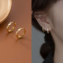 Simple Small Huggie Hoop Earrings For Men Women Gold Silver Hoops Fine J... - £11.99 GBP+