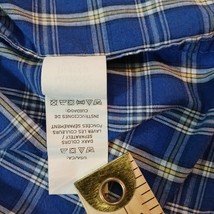 Chaps Men's Blue & Yellow Cotton Check Button-Down Collar Shirt Long Sleeve L image 6