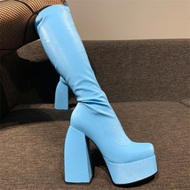 Spring Autumn New Women&#39;s Boots Waterproof Platform Square heel Women&#39;s Mid Calf - £78.10 GBP