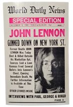 John Lennon 1980 Death Newspaper Poster 22x14 Cardstock Beatles Memorabi... - $19.79