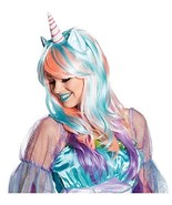 Halloween Comic-con Caosply Pink Turquoise Purple Costume Unicorn Hair Wig - $15.96 CAD