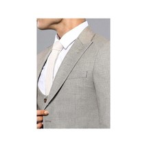 Men 3pc European Vested Suit WESSI by J.VALINTIN Extra Slim Fit JV45 Beige Brown image 2