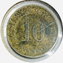 1904 J German Empire 10 Pfennig Coin - $8.90