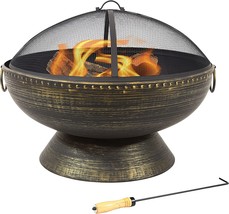 Sunnydaze Large Outdoor Fire Pit Bowl - 30-Inch Round Wood-Burning Patio & - $206.99