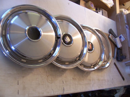 1977 CENTURY COUPE 15 INCH SLOTTED HUB CAPS WHEEL COVERS DENTS USED OEM ... - $183.15