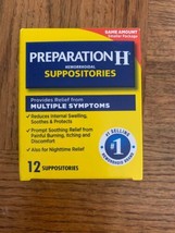 Preparation H Hemorrhoidal Suppositories 1ea 12 Count Box-Brand New-SHIPS N 24HR - £70.12 GBP