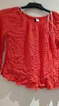Womens H&amp;M Size 10 Polyester Red Top - £8.46 GBP