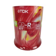 TDK Recordable CDR 52X Compact Discs 80 Minutes 700 MB 100 Pack Sealed - £20.99 GBP