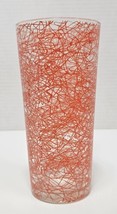 Vtg MCM Hazel Atlas Orange Spaghetti String Drizzle Glass 6.5&quot; Tall - £7.79 GBP