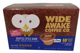 Wide Awake Coffee Pods 10-Pk Seattle Style Dark, K Single Cup Brewer - £11.10 GBP