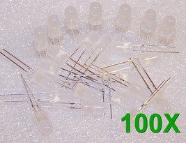 100x Blue Frosted 5mm Led Pack Diffused Round 3-3.2 Volts - Usa - £5.02 GBP