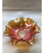 Vintage Carnavall Glass Ruffled Edge Candy Nut Dish Bowl Iridescent Mari... - $295.13 MXN