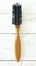 Vintage Goody Wood Tone Finishing Brush Nylon Bristle Brush Thumb Grip 8.5&quot; - £14.67 GBP