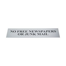 Scan 6023C Legend No Free Newspapers or Junk Mail Chrome Finish Safety S... - $8.00