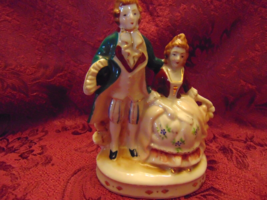 Vintage Porcelain Figurine Colonial Couple Sit in Boudoir Occupied Japan PAIR - £55.38 GBP