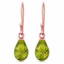 Galaxy Gold GG 14k Rose Gold Fish Hook Earrings with Natural Peridots - $255.99+