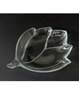 Snack Dish Clear Glass Leaf Design - £12.84 GBP