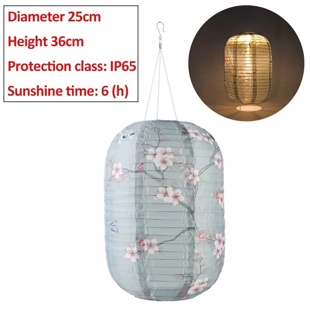 10inch/25cm Waterproof LED Solar Cloth Japanese Lantern Outdoors Festival Weddin - £45.77 GBP