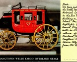 Vtg Postcard Hangtown Wells Fargo Overland Stage Old Timer Car Voiture H... - $3.91