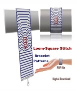 Cuff Bracelet patterns, Loom-Square Stitch, Miyuki Delica - Preciosa, PD... - $96.47 MXN