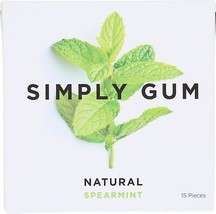 Simply Gum Spearmint Chewing Gum, Natural, 15 Pieces (Pack Of 12) - £48.42 GBP