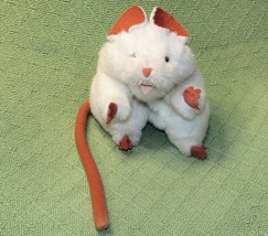 Folkmanis White Mouse Hand Puppet Plush 7" Full Body Stuffed Animal Long Tail To - $18.27