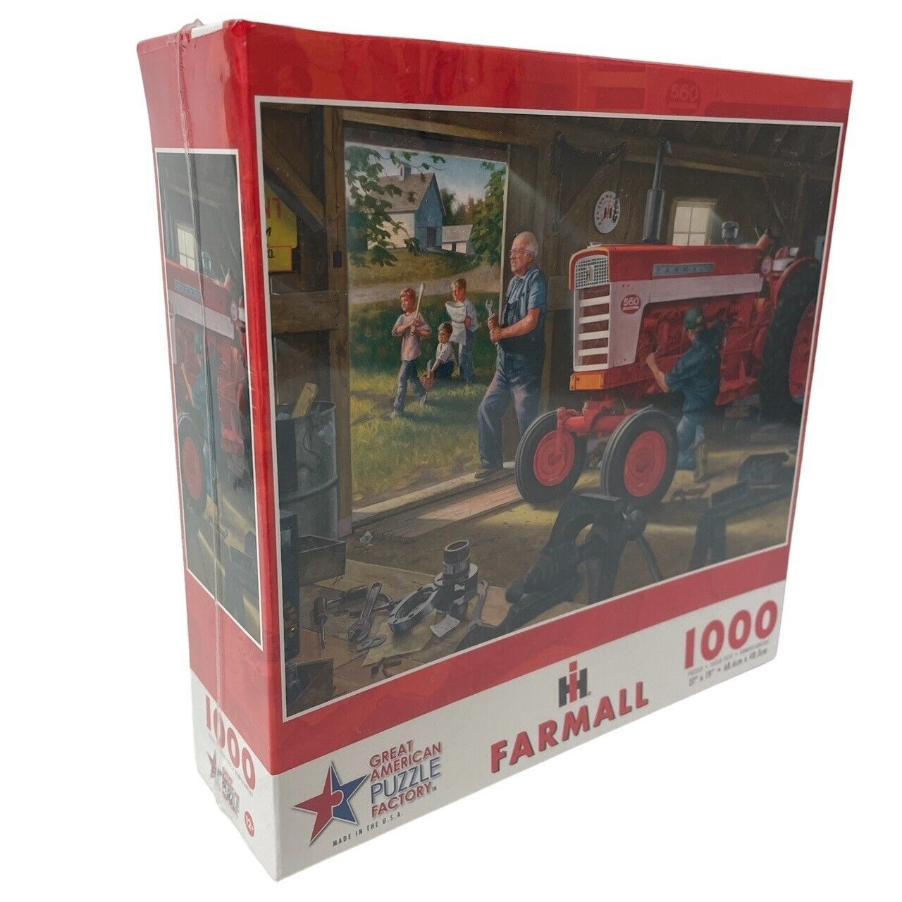 IH Farmall Tractor Scene Red Power 1000 Pc Puzzle By Great American Pzl Factory - $22.07