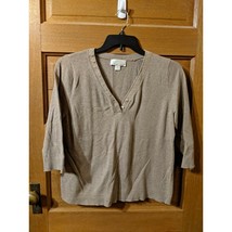 CJ Banks Size X Knit Top Blouse Shirt Brown Tan Knit Pull-Over - £11.75 GBP