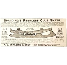 Spalding Peerless Club Ice Skates 1885 Advertisement Victorian Winter NYC DWLL2 - $19.99