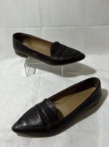 Authentic Womens Everlane Purple/Black Leather The Modern Point Flat Shoes 10 - £31.59 GBP