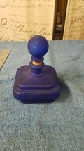 Vintage Vidrio Natural Blue Glass Bottle w/ Stopper Made in Spain 5&quot; - $21.28