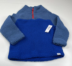 Baby Gap NWT 4T blue fuzzy 1/4 zip up sherpa long sleeve pullover sweater A1 - £13.24 GBP