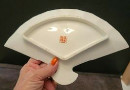 CERAMIC FAN SHAPED TRINKET DISH MADE IN JAPAN image 2