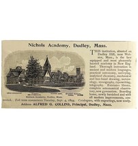 Nichols Academy Dudley Massachusetts 1894 Advertisement Victorian 4 ADBN1kk - $368.12 MXN