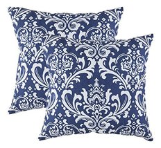 TreeWool (Pack of 2 Decorative Throw Pillow Covers Damask Accent 100% Co... - £14.99 GBP