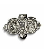 Pewter St. Christopher and Guardian Angel Sun-visor Clip Perfect Gift - €12,60 EUR