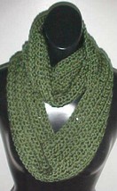 Hand Crochet Loop Infinity Circle Scarf/Neckwarmer #248-Olive New - £11.14 GBP