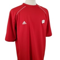 Adidas Wisconsin Badgers Climacool Short Sleeve T-Shirt Large Embroidered Bucky - $16.99