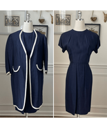 Vintage Mix & Match Dark Blue Sheath Dress Long Blazer Ivory Trim XS - €27,21 EUR Vintage Mix & Match Dark Blue Sheath Dress Long Blazer Ivory Trim XS - €27,21 EUR